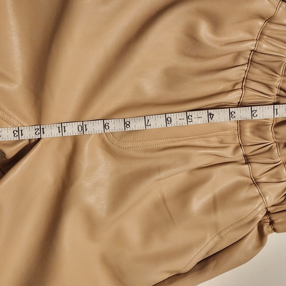 Vintage Havana Faux Soft Leather Elastic Waist Jogger  Medium Camel - Picture 8 of 11